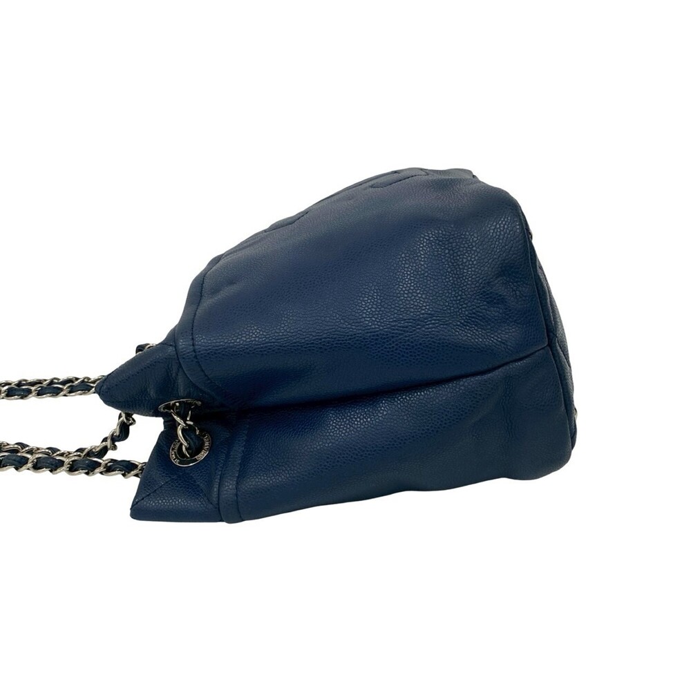 CHANEL Blue Caviar Leather Logo Tote Bag - Picture 5 of 10